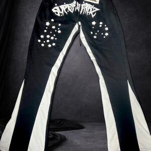 SUPERSTARZ Star Graphic Flare Sweatpants Y2K Streetwear NWT M